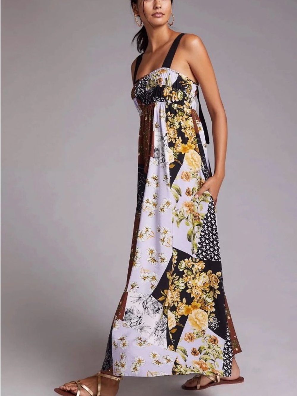 Mixed print Maxi dress Anthropologie